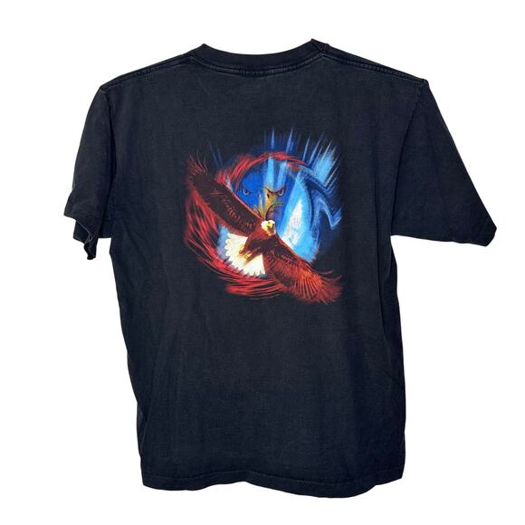 VTG American Spirit Born To Be Wild Bald Eagle T Shirt Men's Large Single Stitch - Picture 1 of 8